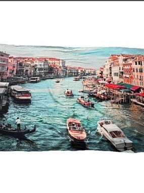 Large VENICE Italy Print SCARF Wrap by TOLANI Wearable ART